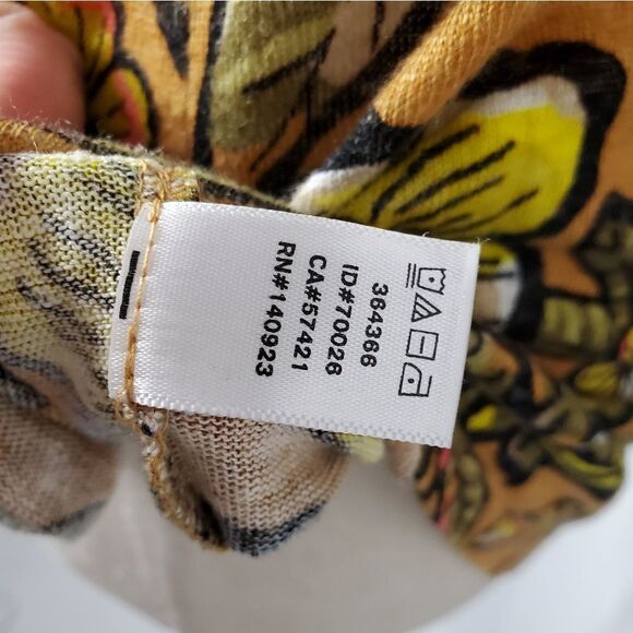 LOFT linen bold retro floral print‎ sleeveless shell top blouse M - Picture 6 of 10